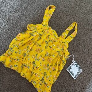 Chelsea & Violet Yellow Floral Camisole size medium for girls
